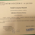 Zaświadczenie dla Przemysława Wojtasika